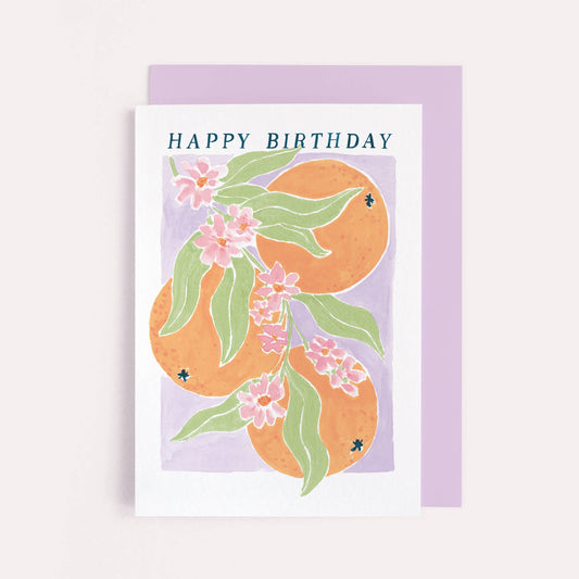 Oranges Birthday Art Card