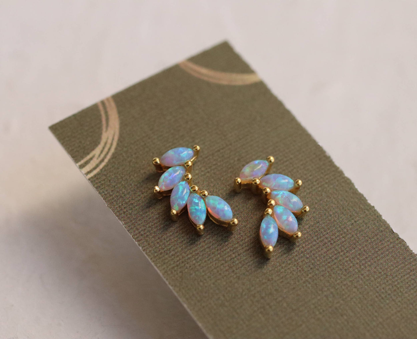 Gold Vermeil Opal Wing Stud Earrings