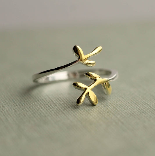 Botanical Sterling Silver Sprig Ring