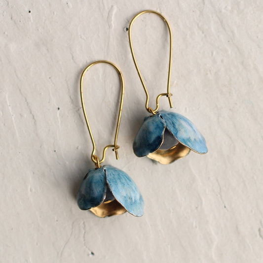 Vintage Glass Bluebell Earrings