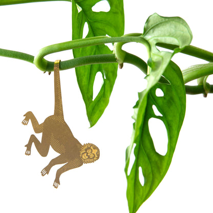 Spider Monkey House Plant Animal Decoration - Gold