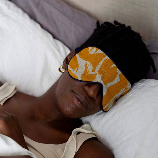 Eye Mask - Linen & Soft Merino - Yellow