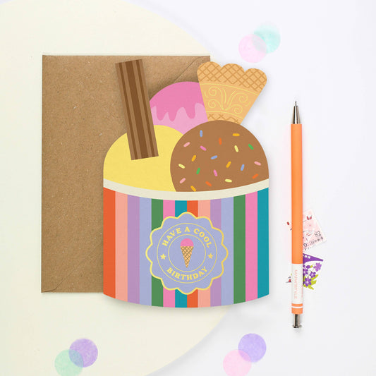 Ice-Cream Die Cut Birthday Card