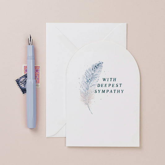 Feather Sympathy Condolences Cards