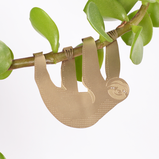 Sloth House Plant Animal Decoration- Gold