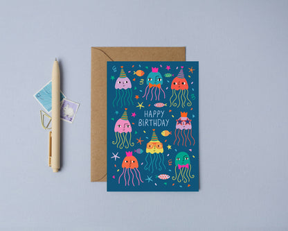 Jellyfish Party Birthday Card