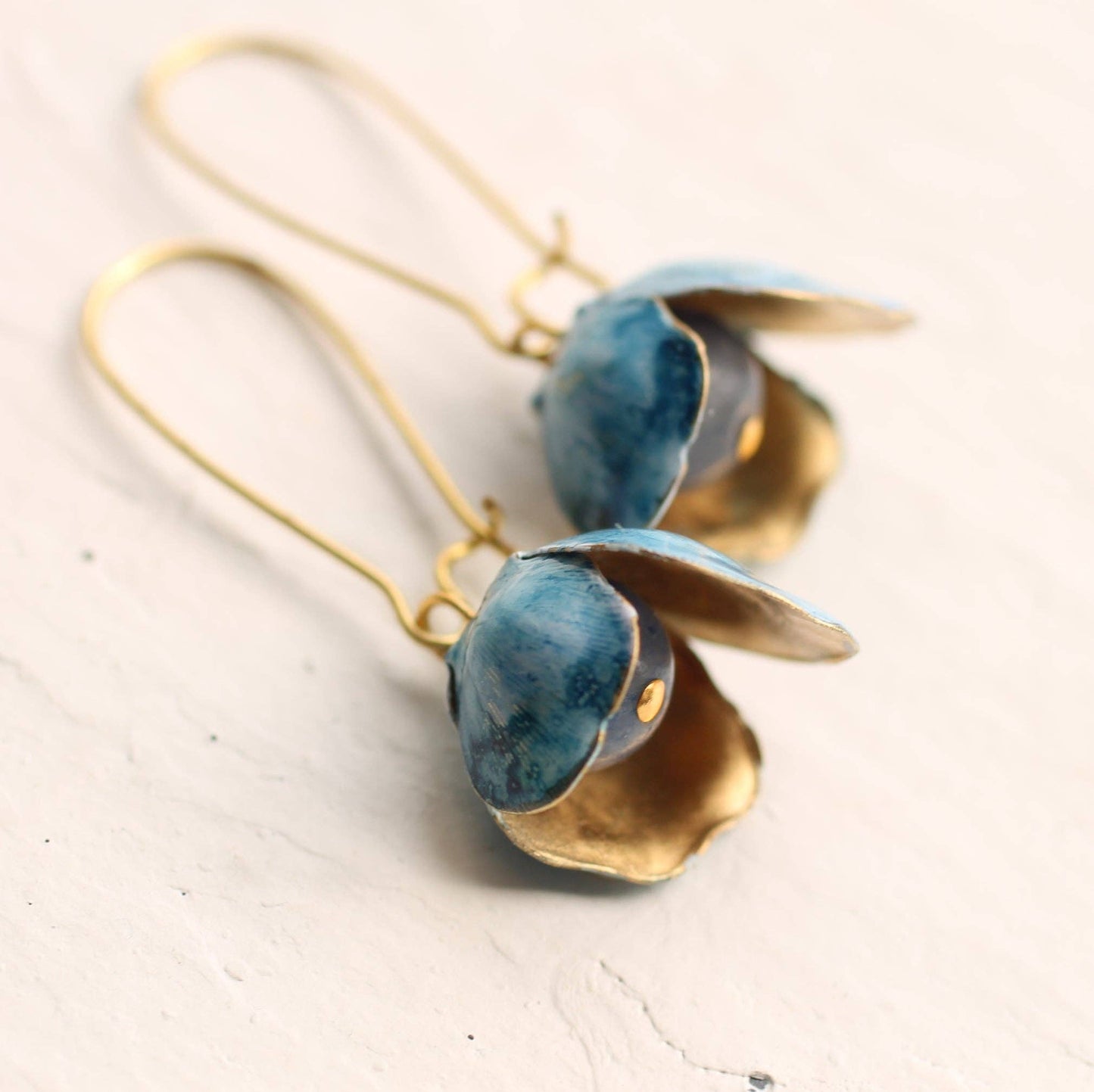 Vintage Glass Bluebell Earrings