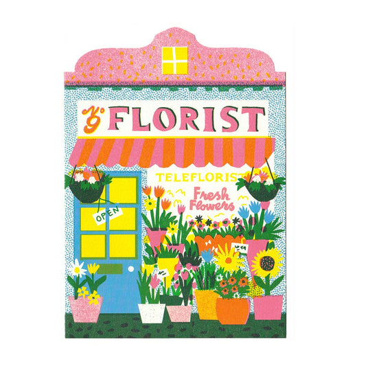 Florist Flower Shop Die Cut Card