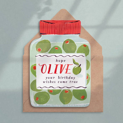 Olives Birthday Card | Olive Jar Birthday Card