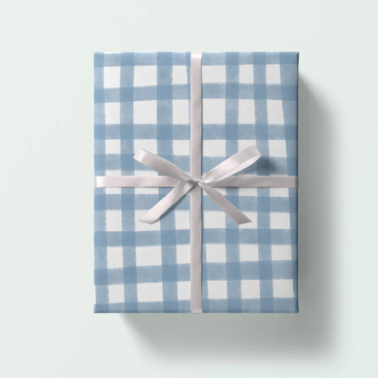 Blue Gingham Gift Wrap