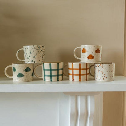 Hand Painted Stoneware Mugs - Splatter