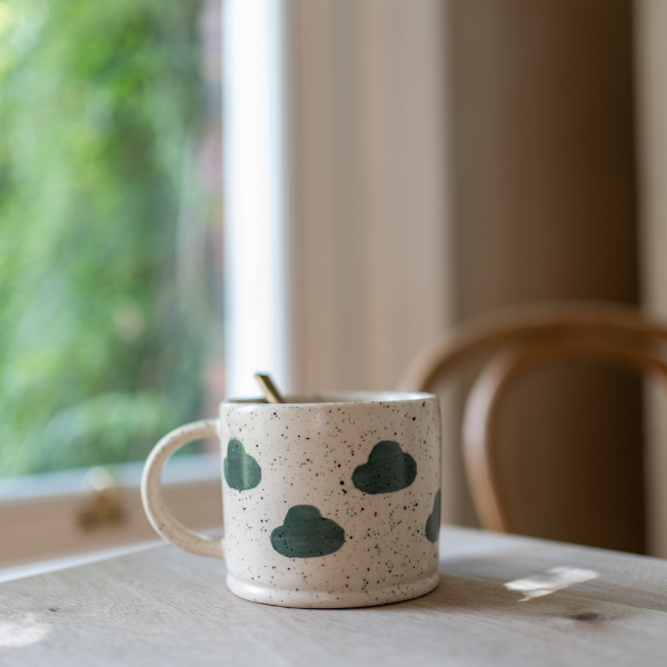 Hand Painted Stoneware Mugs - Splatter