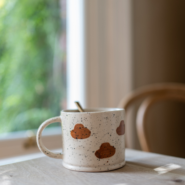 Hand Painted Stoneware Mugs - Splatter