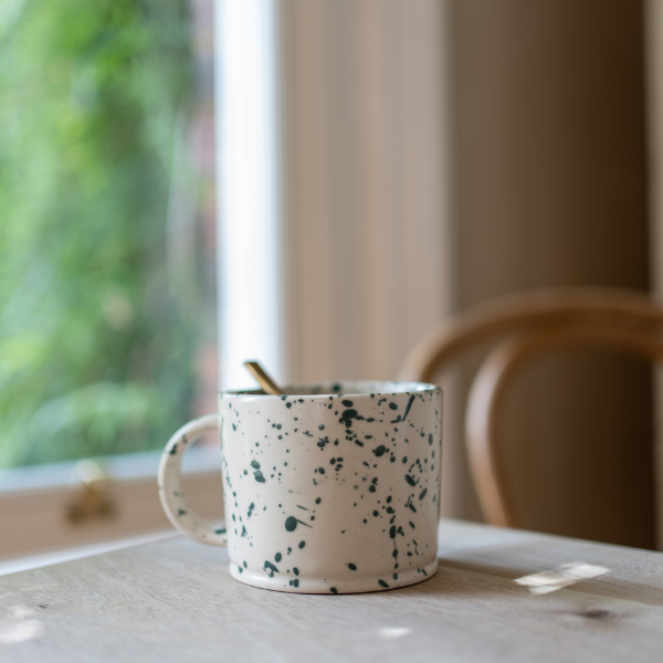 Hand Painted Stoneware Mugs - Splatter