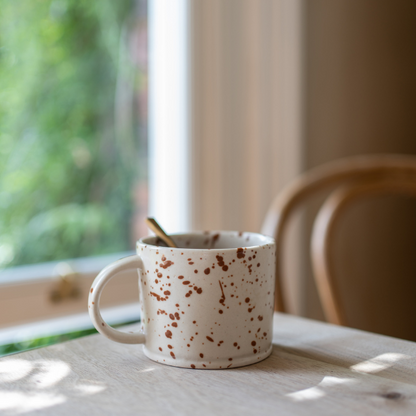 Hand Painted Stoneware Mugs - Splatter