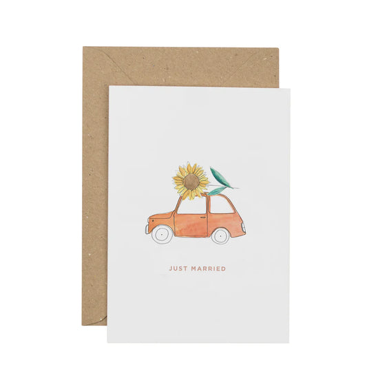 Just Married wedding Car Card