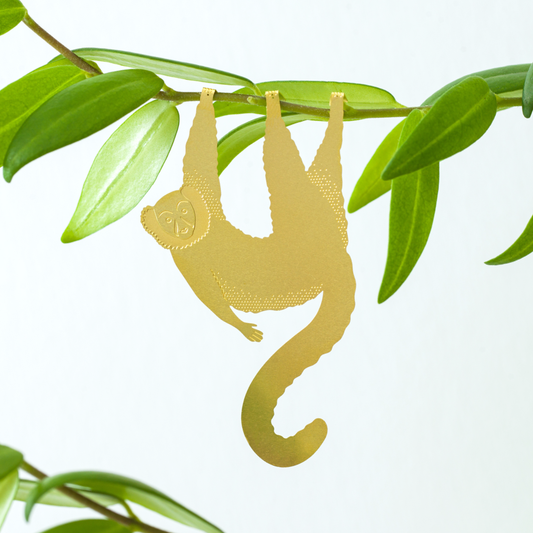 Lemur House Plant Animal Decoration - Gold