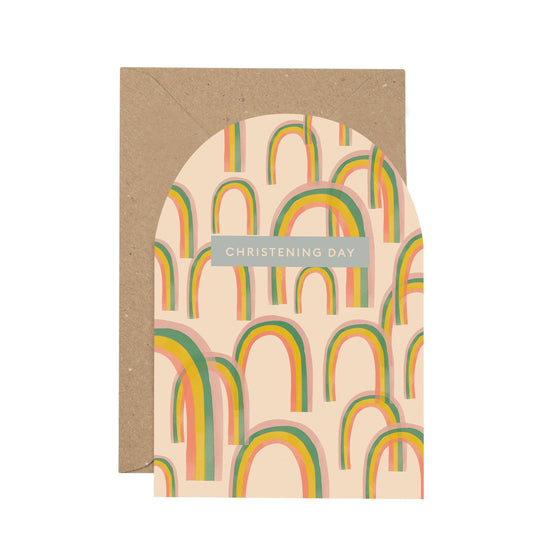 'On Your Christening Day' rainbow card