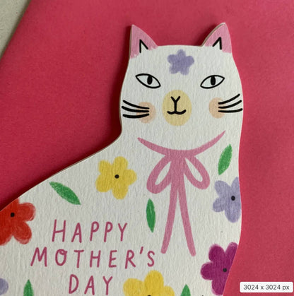 Sitting Kitty Floral Mother’s Day Cat Card 