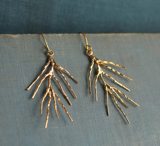 Pine Needle Leaf Drop Earrings