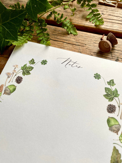 Natural Woodland Elements Botanical Watercolour Notepad