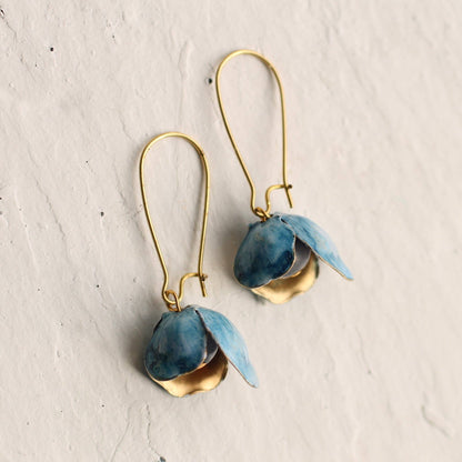 Vintage Glass Bluebell Earrings