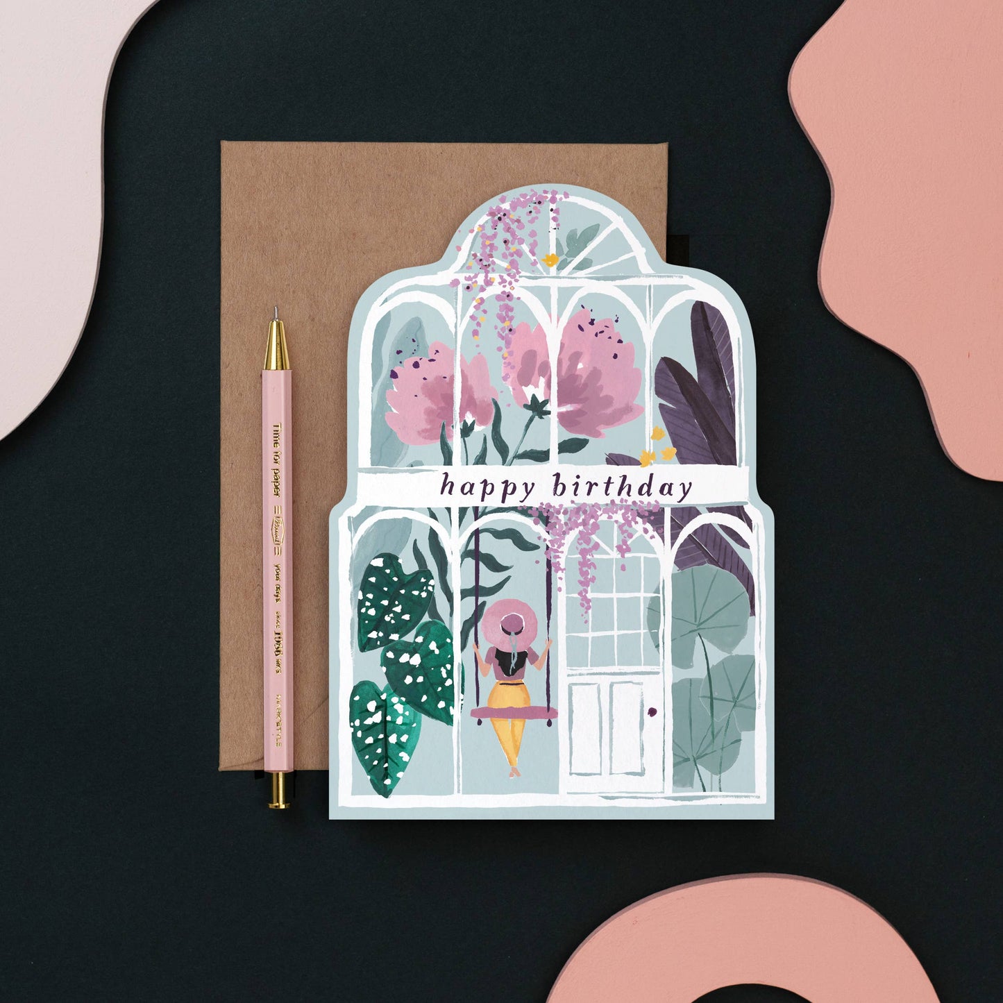 Glasshouse Botanical Birthday Card