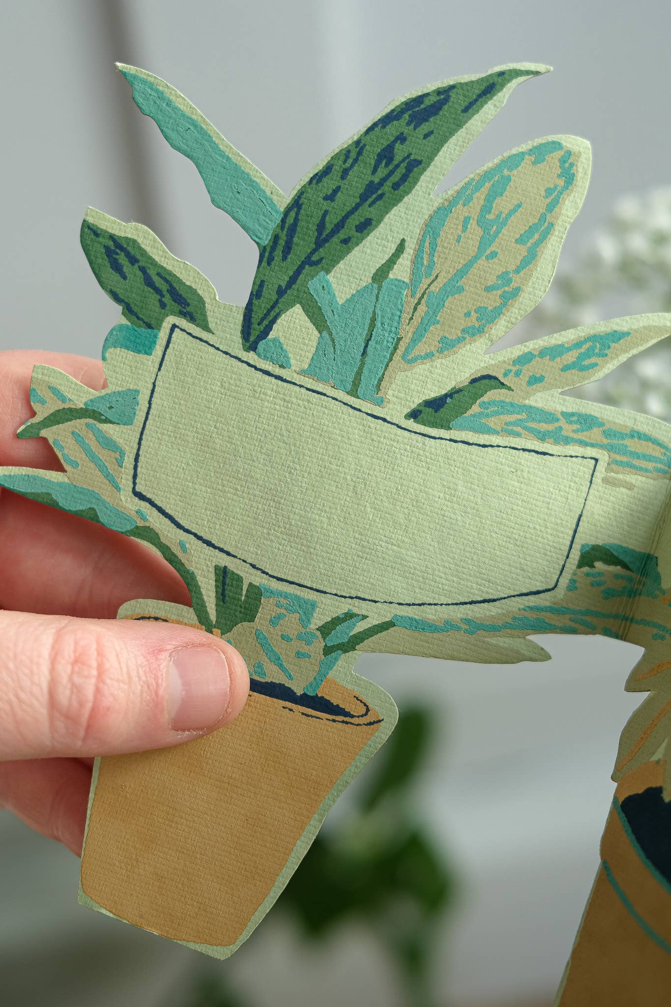 Houseplants Concertina Greeting Card