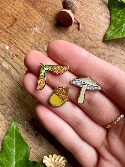 Woodland Seeds Mini Enamel Pin Badge Set