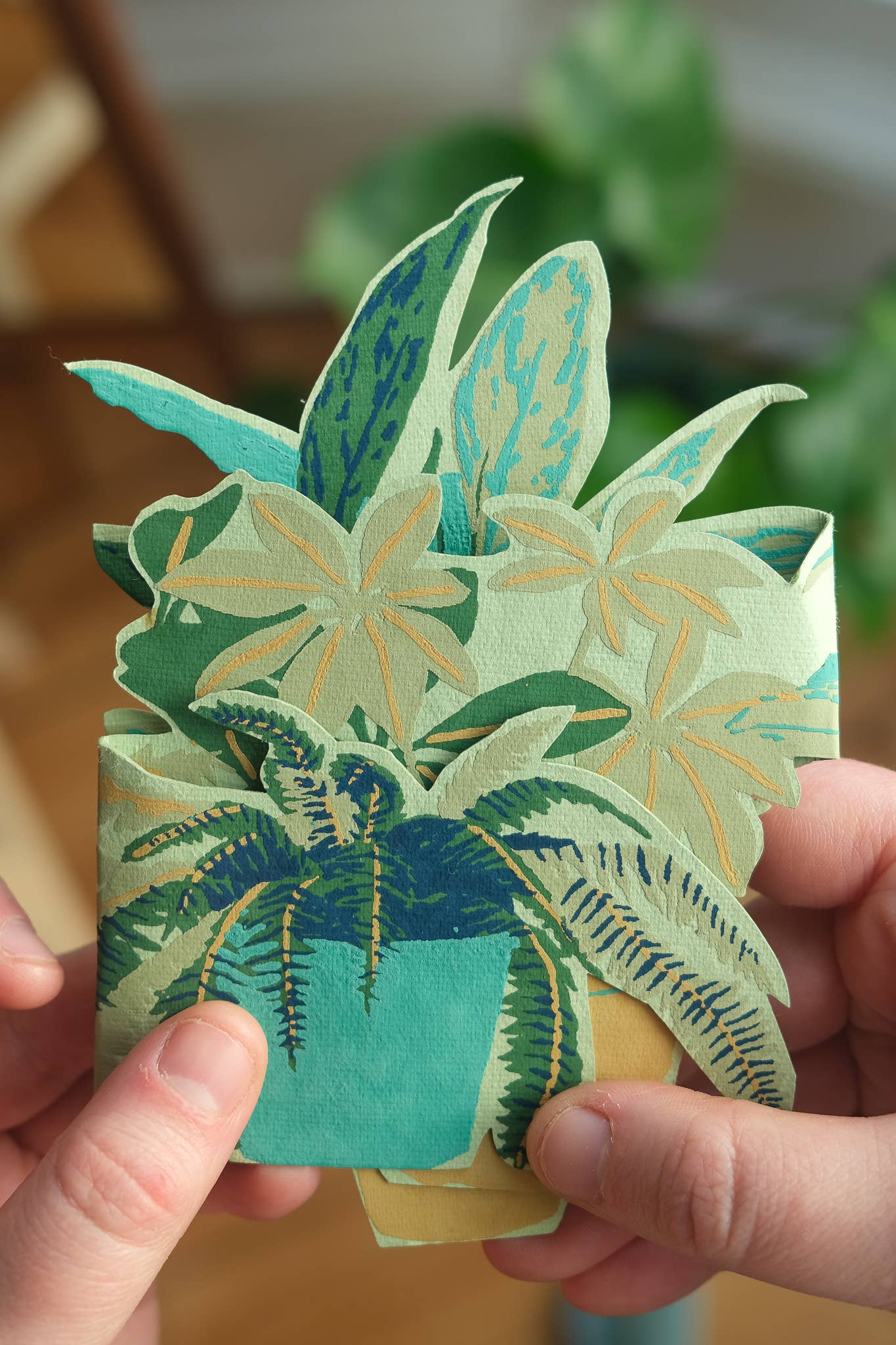 Houseplants Concertina Greeting Card