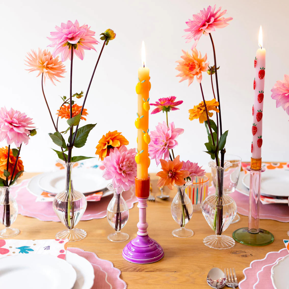 Floral Wildflower Dinner Candles